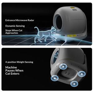 Bac à litière intelligent pour <span class=keywords><strong>chat</strong></span>, nettoyage automatique, toilette entièrement fermée, <span class=keywords><strong>anti</strong></span>-accrochage, bassin surdimensionné, télécommande WIFI, forme du matériau - Product Image 5