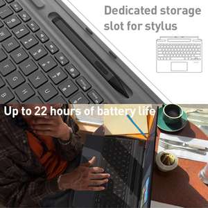 Teclado inalámbrico retroiluminado táctil magnético de alta calidad para <span class=keywords><strong>MicroSoft</strong></span> <span class=keywords><strong>Surface</strong></span> <span class=keywords><strong>Pro</strong></span> 9 / 8 / <span class=keywords><strong>X</strong></span> con ranura para bolígrafo y lápiz óptico - Product Image 5
