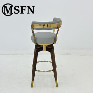 Tabouret haut design moderne bois massif métal épissé usine directe personnalisable pour la maison <span class=keywords><strong>bar</strong></span> salle à manger cuir matériel pour vivre - Product Image 6