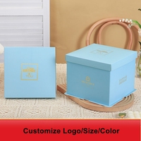 Boîte cadeau pour gâteau avec fenêtre transparente de luxe, logo personnalisé, emballage de stockage en 3 parties, papier cartonné pour boîte d'emballage de gâteau d'anniversaire