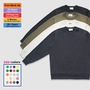 Groothandel op maat gemaakte zware katoenmix pullover, blanco, 350 gsm dik, oversized heren sweatshirt met lage schouderlijn - Product Image 1