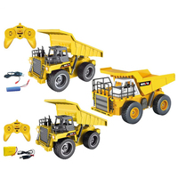 Truk Sampah RC Huina 1534 2.4G 9CH Profesional Kelas Hobi Skala 1:18 Berbahan Logam, Kendaraan Konstruksi Teknik Profesional