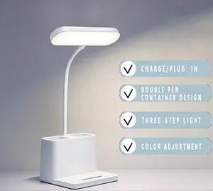 Taşınabilir USB şarj edilebilir kablosuz akülü çalışma masası lamba pili Led masa okuma odası için masa lambası kamp ışığı