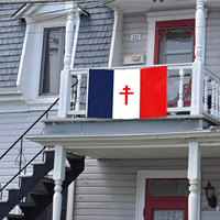 Drapeau français 1940-1944, 90x150cm, bannière commémorative historique, œillets en laiton, 100% polyester, double couture, couleurs vives
