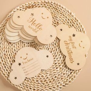 Juego de 8 Tarjetas de Madera para Bebés, con Forma de Nube, Accesorios para Fotografía de Recién Nacidos, Tarjetas de Meses, Pegatinas, Regalos - Product Image 5