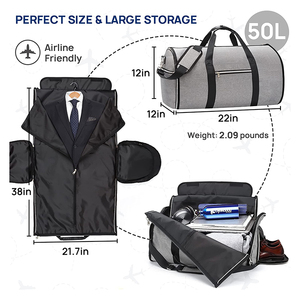 High Quality Garment <strong>Bags</strong> Travel Foldable Carry on for Men Waterproof <strong>Duffel</strong> with Shoe Pouch <strong>Trendy</strong> Design - Product Image 2