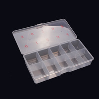 Boîte de rangement vide pour faux-ongles, boîte de rangement vide pour 500 pièces 10 tailles, récipients de perles en strass