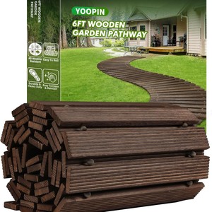 Pasarela de Madera para Jardín, Camino Decorativo para Patio Exterior, Pasarela para Bodas y Fiestas, Rectangular, Resistente a la Intemperie, Fácil de Instalar - Product Image 2
