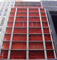 Filet de protection orange tricoté ignifuge pour échafaudages de chantier, idéal pour la gestion des débris et la protection contre la poussière - Vente en gros usine
