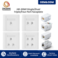 Plaque murale de terminaison de câble réseau sans outil, 4 ports, type 86, pour vente en gros