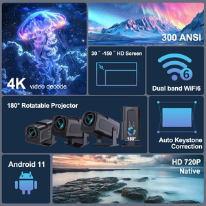 HY320MINI Compact HD Mini <b>Projector</b> -Supports 4K/Local 720P,Ideal for Home/Perfect Christmas/Halloween Gift, for Families,Gamers - Product Image 6