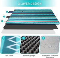 Tapis de pique-nique pliable épais neutre grand format avec sangle de transport lavable, durable, imperméable, pour l'extérieur