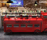FULLSUMMER Vintage Train-inspiré Creative bar Comptoir Bar Salon Restaurant Personnaliser Bar Réception Bureau