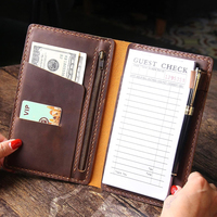 Porte-Commandes de Restaurant en Cuir PU avec Fermeture Éclair, Organisateur de Factures et Porte-Cartes pour Serveuses - Nouveauté 2026 - Vente Flash