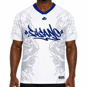 Maillot de football américain en mesh, coupe ample, respirant, grande taille, polyester/coton de haute qualité, impression numérique, unisexe - Product Image 2