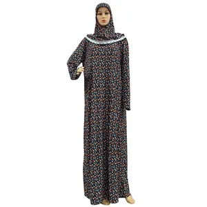 이슬람 여성 전통적인 꽃 인쇄 원피스 기도 드레스 여자 Jilbab Hijab Kaftan Abaya 사우디 아라비아 태국 터키 이슬람