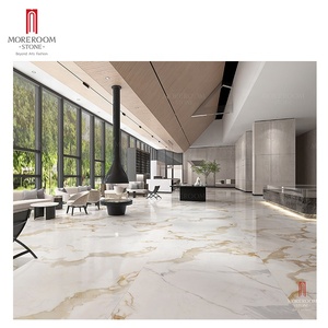 Pierre frittée pour mur TV moderne, dalle en porcelaine 1200*2400, Calacatta Gold, grandes dalles en porcelaine - Product Image 6