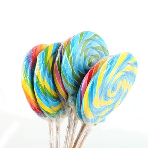 150g Fruity Flavor Rainbow Lollipop Muti-Colored Handmade Round Solid Hard Candy