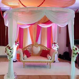 Toile de fond <span class=keywords><strong>d</strong></span>écoration extérieure hôtel voile église événement fête mariage rideaux paillettes tissu rideaux - Product Image 3