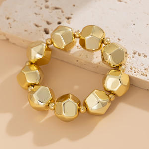 Moda libre de alergias suave lujo oro Circular recortado CCB collar Irregular gran cuenta collar pulsera conjunto - Product Image 6