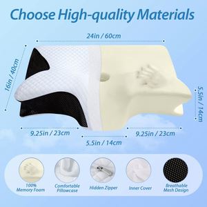 Almohada de Espuma Viscoelástica con Diseño Geométrico de Mariposa - Soporte para el Cuello para Dormir de Lado, Actividades Sexuales, Cojín Multifuncional para Recostarse - Product Image 3