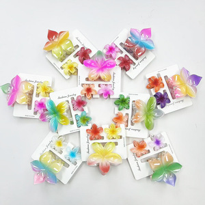 3 uds Bohemia Vintage plástico huevo flor pinzas para el cabello para mujer señora Hawaii playa pinzas para el cabello vacaciones accesorios para el cabello joyería - Product Image 3