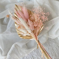 Personnalisable Vraies Fleurs Mini Bouquet Queues De Lapin Séchées Feuille De Palmier Séchée Pour La Décoration De Gâteau De Mariage