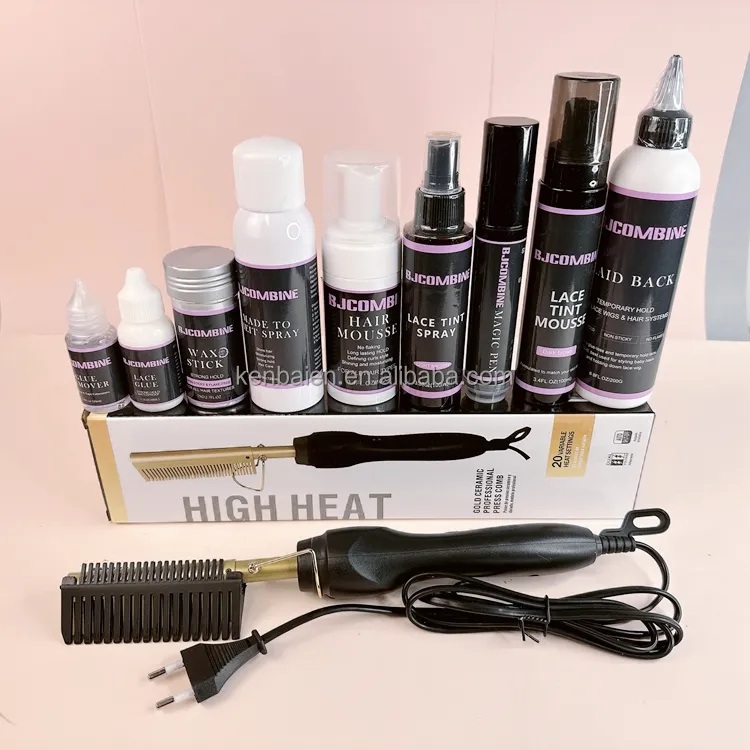 Private Label Lace Adhesive Glue Remover Strong Hold Edge Control Lace Hair Extension Tools Wig Install Kit