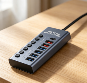 <span class=keywords><strong>Hub</strong></span> USB multifonction à faible latence, 4 ports de données USB 3.0 et <span class=keywords><strong>2</strong></span> ports de charge USB 1 Type-C pour périphériques de simulateur de conduite - Product Image 2