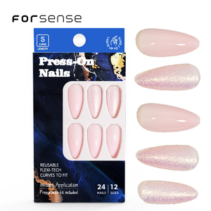 24 pièces de <span class=keywords><strong>faux</strong></span> <span class=keywords><strong>ongles</strong></span> courts en amande de haute qualité, vente en gros, <span class=keywords><strong>ongles</strong></span> pressés, mode féminine, ensemble de <span class=keywords><strong>faux</strong></span> <span class=keywords><strong>ongles</strong></span> roses, styles d'<span class=keywords><strong>ongles</strong></span> <span class=keywords><strong>fantaisie</strong></span> pour femmes - Product Image 1