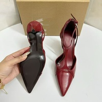 Nouvelles sandales d'été pointues de haute qualité pour femmes, sexy, imprimé léopard, talons hauts fins, chaussons de banquet pour femmes
