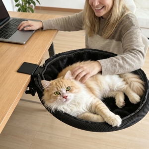 Cama Plegable <span class=keywords><strong>para</strong></span> Gatos, Montable en Escritorio, Ahorra Espacio, <span class=keywords><strong>Hamaca</strong></span> <span class=keywords><strong>para</strong></span> Gatos con Abrazadera, Resistente, 20 kg, Felpa Suave, Lavable, Plegable, <span class=keywords><strong>Nido</strong></span> <span class=keywords><strong>para</strong></span> Gatos de Oficina - Product Image 2