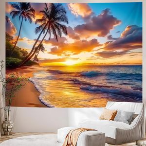 Tapisserie murale en polyester à motifs floraux tropicaux, imprimée, lavable en machine, décoration murale, art mural, vente en gros, lavage à la main 2 - Product Image 4