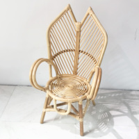 Fauteuil en rotin tressé à la main de style marocain, design créatif, dossier haut, fabrication indonésienne