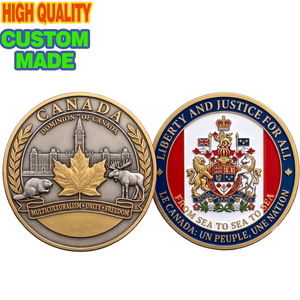 Monete Commemorative Personalizzate Bicolore con Stemma del Canada <span class=keywords><strong>in</strong></span> Smalto Duro, Regalo Aziendale di Presentazione e Apprezzamento - Product Image 2