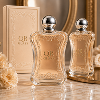 Flacon de parfum vide en verre de luxe personnalisé de 80 ml avec bouchon à sertir, emballage boîte, flacon échantillon en verre transparent avec pulvérisateur