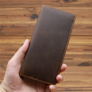 Ya424 Crazy Horse Leather Checkbook Credit Card Holder Check <strong>Book</strong> <strong>Wallet</strong> with Credit Card Id Window - Product Image 5