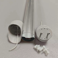 Kit SKD semi-démontable pour boîtier de lampe ovale à LED T8 à encastrer, rainure de 8 mm, diffuseur haute transparence