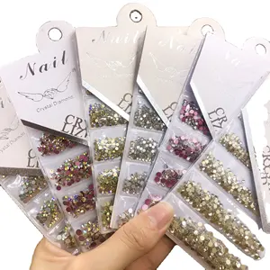 Atacado diamante diy nail art pedra traseira plana, não quente fix desenhos, strass conjunto