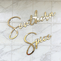 Letras Decorativas para Pared de Casa, Logotipo Comercial Personalizado, Letras 3D Acrílicas Doradas para Pared Interior, Letrero Adhesivo para Salón de Uñas