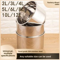 Cuisinière à riz et autocuiseur à double fond en acier inoxydable 304, capacité 2-3 litres, fourni directement par l'usine