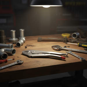 Pince à serrage réglable 10 pouces à mâchoires en acier avec poignée rouge pour usage en plomberie et mécanique - Product Image 2