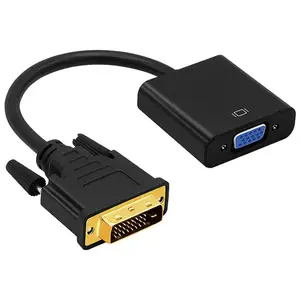 Konverter Kabel Full HD 1080P DVI Ke VGA Adapter DVI-D 24 + 1 25 Pin Pria Ke 15 Pin Wanita untuk PC Komputer HDTV Monitor Display