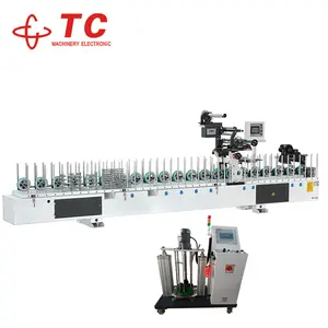 TC source manufacturer Other woodworking machinery PUR Hotmelt wall fabric plywood profile wrapping machine