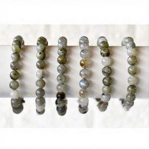 Pulsera de cuentas de mano de piedra preciosa redonda, cristal curativo, Color azul - Product Image 1