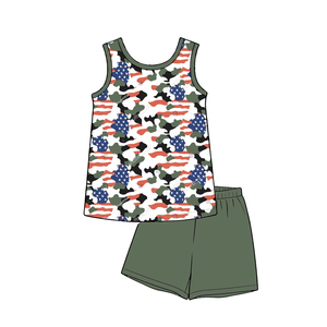 Conjunto de ropa personalizado BSSO1995 para bebé, diseño del 4 de julio, conjunto sin mangas para verano, venta al por mayor - Product Image 3