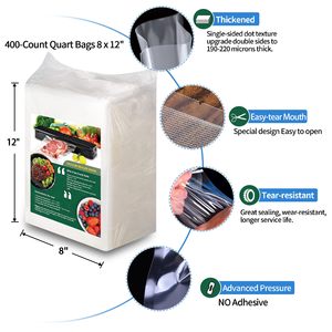 <span class=keywords><strong>Bolsas</strong></span> de Sellado <span class=keywords><strong>al</strong></span> Vacío de Grado Comercial Libres de BPA, Bolsa a Prueba de Olores con Válvula, Tamaño Personalizable, Compatible con <span class=keywords><strong>FoodSaver</strong></span>, para Leche, Chicle - Product Image 2