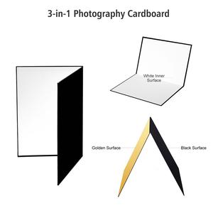 Carton de photographie format A4 3-en-1, carton pliable pour la prise de vue, tableau de diffuseur de réflecteur d'éclairage photographique - Product Image 5