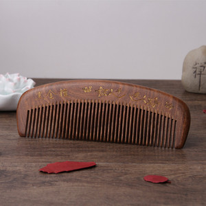 Pettine in Legno di Sandalo Nero e Dorato da 15 cm per Uomo e Donna, Antistatico, Massaggiante, Bestseller OEM - Product Image 2