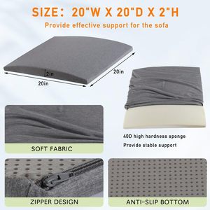 <strong>Sofa</strong> Furniture Curved High Density <strong>Sofa</strong> Couch <strong>Cushion</strong> <strong>Support</strong> for Sagging Seat | Seat <strong>Cushion</strong> Sagging Repair with Washable Cover - Product Image 2